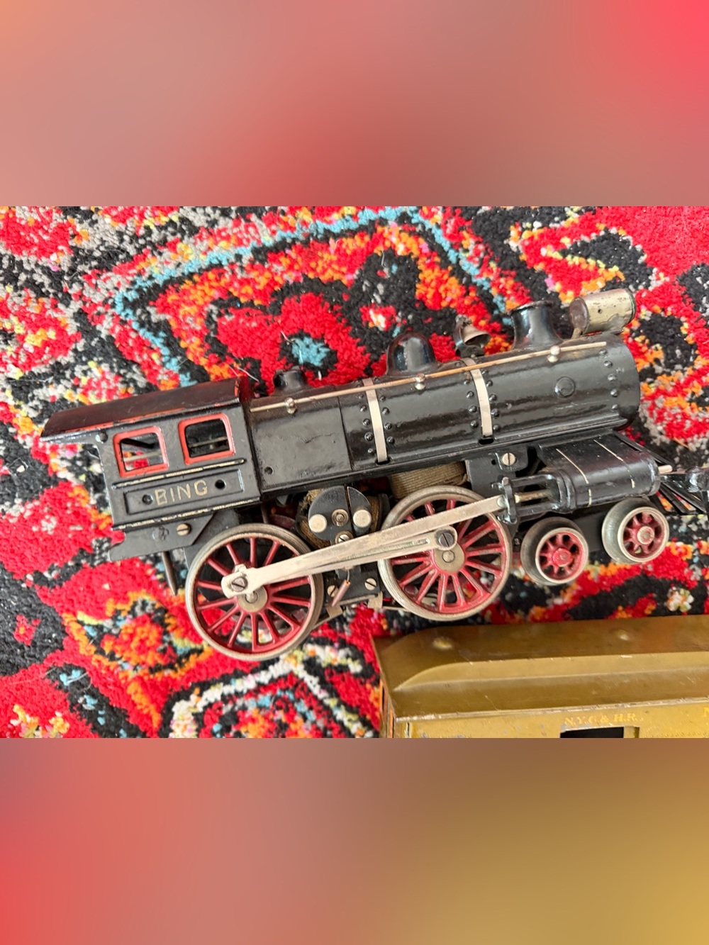 Bing Vintage-Style Black & Red Steam Locomotive
